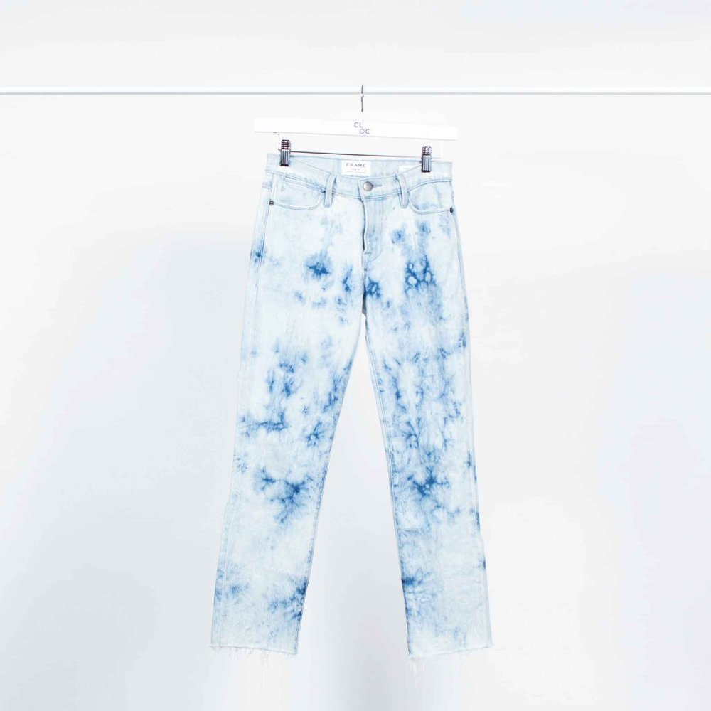 Frame Le High Straight Tie Die Jeans